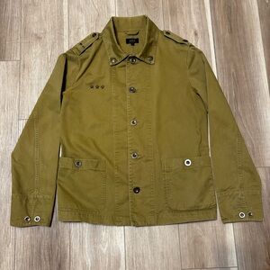 A.P.C. Paris women’s military style utility jacket, army green, size large